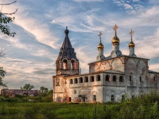 Обои храм христа спасителя, село борисоглеб, муромский р-он, the cathedral of christ the savior, the village of borisogleb, muromsky district разрешение 1920x1200 Загрузить