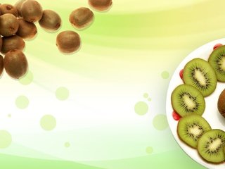 Обои фон, фрукты, киви, тарелка, зелёненький, background, fruit, kiwi, plate, green разрешение 1920x1200 Загрузить