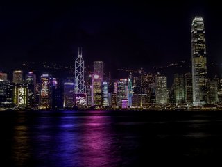 Обои ночь, огни, город, небоскребы, гон-конг, гонконг, night, lights, the city, skyscrapers, hong kong разрешение 2048x1365 Загрузить