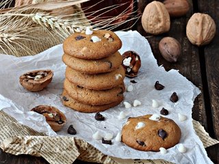 Обои орехи, печенье, выпечка, nuts, cookies, cakes разрешение 1920x1321 Загрузить