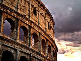 Обои закат, тучи, город, италия, колизей, рим, sunset, clouds, the city, italy, colosseum, rome разрешение 2048x1371 Загрузить