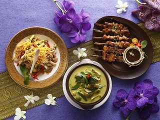 Обои мясо, орхидея, японская кухня, крем-суп, meat, orchid, japanese cuisine, cream soup разрешение 2048x1365 Загрузить