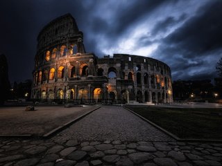 Обои италия, колизей, рим, roma, италиа, dark coliseum, italy, colosseum, rome, italia разрешение 1920x1280 Загрузить