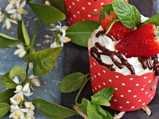 Обои мята, ягода, мороженое, клубника, шоколад, десерт, крем, mint, berry, ice cream, strawberry, chocolate, dessert, cream разрешение 2400x1595 Загрузить