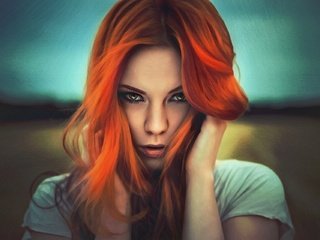 Обои девушка, портрет, взгляд, рыжая, зара axeronias, girl, portrait, look, red, zara axeronias разрешение 1920x1280 Загрузить