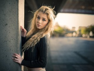 Обои девушка, блондинка, портрет, модель, фотосессия, длинные волосы, girl, blonde, portrait, model, photoshoot, long hair разрешение 2048x1453 Загрузить