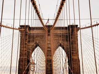 Обои мост, сша, нью-йорк, манхеттен, бруклинский мост, подвесной мост, bridge, usa, new york, manhattan, brooklyn bridge, suspension bridge разрешение 5401x3601 Загрузить