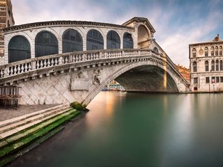 Обои панорама, венеция, канал, италия, cityscape, rialto bridge, san bartolomeo church, panorama, venice, channel, italy разрешение 6389x3594 Загрузить