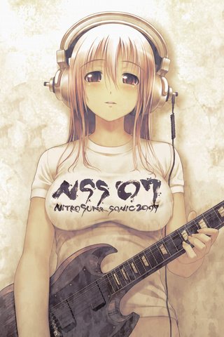 Обои девушка, гитара, наушники, грудь, girl, guitar, headphones, chest разрешение 2610x1631 Загрузить