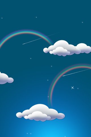 Обои облака, радуга, clouds, rainbow разрешение 2048x1535 Загрузить