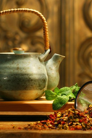 Обои мята, чай, чайник, аромат, asian tea, добавки, mint, tea, kettle, aroma, supplements разрешение 3504x2336 Загрузить