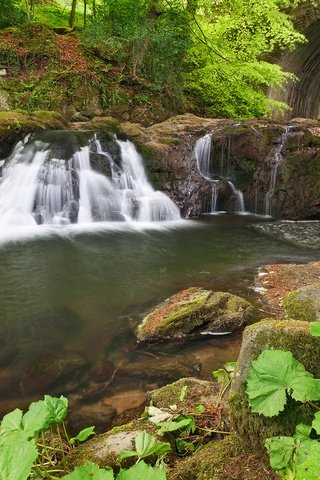 Обои камни, пейзаж, мост, водопад, водоем, арка, stones, landscape, bridge, waterfall, pond, arch разрешение 1920x1200 Загрузить