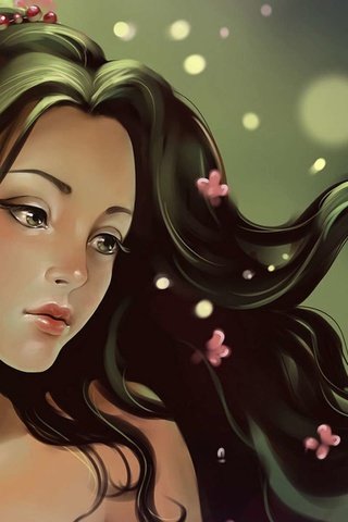 Обои цветы, девушка, волосы, ветер, flowers, girl, hair, the wind разрешение 1920x1200 Загрузить