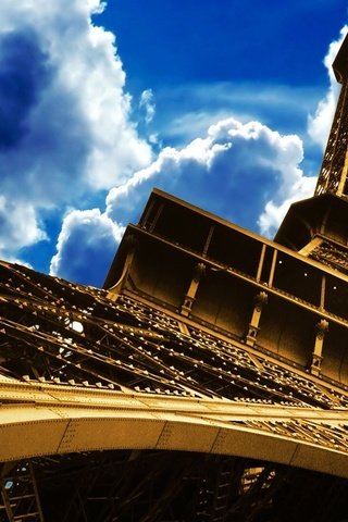 Обои небо, облака, париж, эйфелева башня, the sky, clouds, paris, eiffel tower разрешение 1920x1080 Загрузить