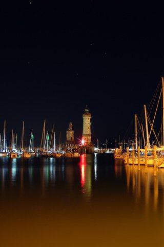 Обои ночь, маяк, лодки, причал, порт, катер, night, lighthouse, boats, pier, port, boat разрешение 1920x1200 Загрузить