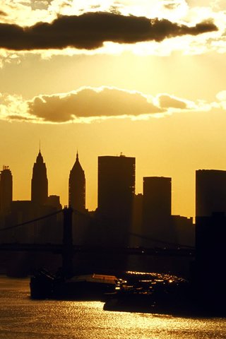 Обои закат, сша, нью-йорк, sunset, usa, new york разрешение 1920x1200 Загрузить