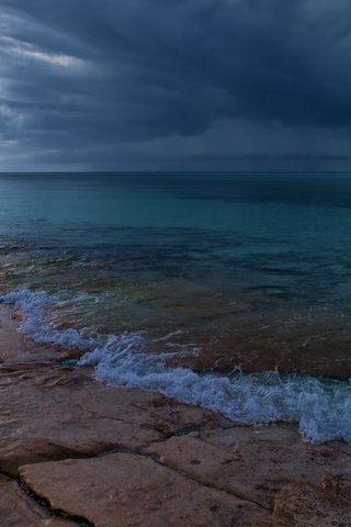 Обои облака, природа, море, пляж, горизонт, побережье, clouds, nature, sea, beach, horizon, coast разрешение 2560x1600 Загрузить