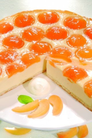 Обои выпечка, торт, пирог, чизкейк абрикосовый, cakes, cake, pie, cheesecake apricot разрешение 1920x1200 Загрузить