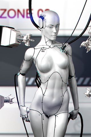 Обои арт, провода, девушка, робот, андроид, киборг, rolf bertz, art, wire, girl, robot, android, cyborg разрешение 1920x1080 Загрузить