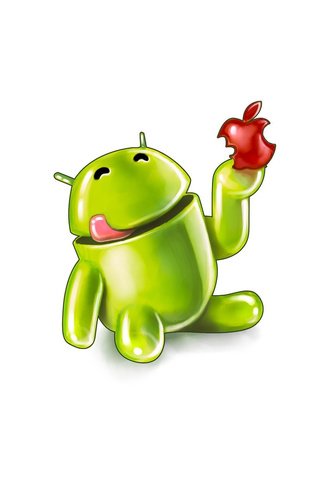 Обои яблоко, андроид, кушает, эппл, apple, android, eats разрешение 1920x1200 Загрузить