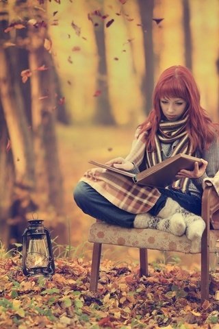 Обои лес, девушка, книги, forest, girl, books разрешение 1920x1080 Загрузить