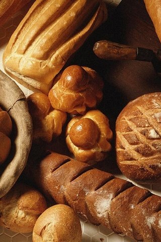 Обои булки, хлеб, багет, выпечка, булочки, хлебобулочные изделия, батон, bread, baguette, cakes, buns, bakery products, baton разрешение 1920x1200 Загрузить