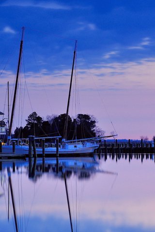 Обои вечер, закат, маяк, сша, синее, сиреневое, the evening, sunset, lighthouse, usa, blue, lilac разрешение 1920x1200 Загрузить