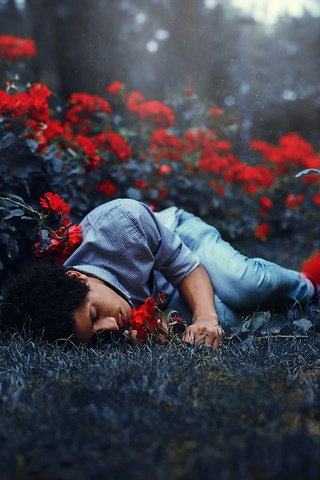 Обои цветы, фон, парень, сон, человек, мужчина, спящий, flowers, background, guy, sleep, people, male разрешение 2048x1365 Загрузить