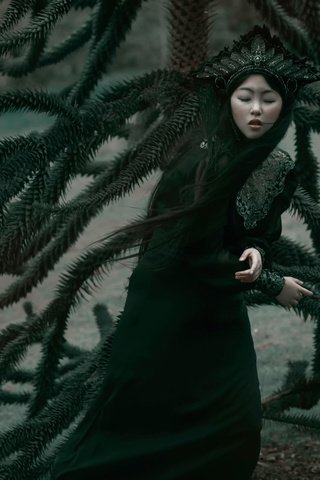 Обои арт, девушка, ветки, грусть, фантазия, agnieszka lorek, lilian liu, art, girl, branches, sadness, fantasy разрешение 2048x1377 Загрузить