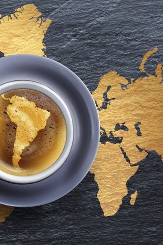 Обои кофе, карта, чашка, coffee, map, cup разрешение 2560x1600 Загрузить