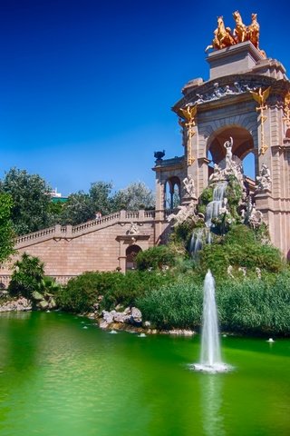 Обои вода, мост, фонтан, испания, барселона, water, bridge, fountain, spain, barcelona разрешение 2048x1365 Загрузить