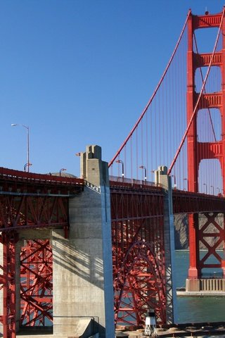 Обои мост, залив, сша, сан-франциско, опора, золотые ворота, bridge, bay, usa, san francisco, support, golden gate разрешение 2048x1331 Загрузить