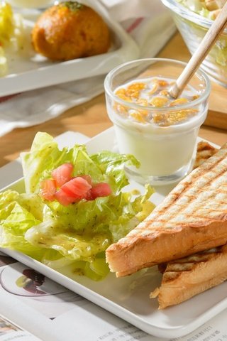 Обои бутерброд, яйца, салат, тосты, sandwich, eggs, salad, toast разрешение 2048x1362 Загрузить