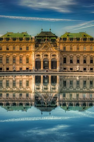 Обои вода, отражение, австрия, вена, бельведер, water, reflection, austria, vienna, belvedere разрешение 2048x1354 Загрузить