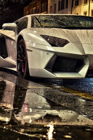 Обои дождь, ламборгини, суперкар, ламборджини авентадор, rain, lamborghini, supercar, lamborghini aventador разрешение 1920x1080 Загрузить