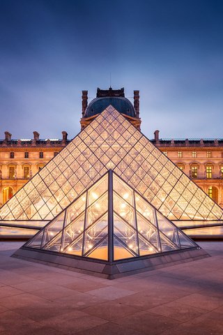 Обои ночь, огни, город, париж, франция, лувр, night, lights, the city, paris, france, the louvre разрешение 2000x1333 Загрузить