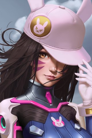 Обои девушка, взгляд, волосы, лицо, overwatch, d.va, girl, look, hair, face разрешение 1920x1498 Загрузить