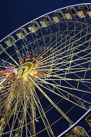 Обои ночь, колесо обозрения, аттракцион, night, ferris wheel, attraction разрешение 5184x3456 Загрузить