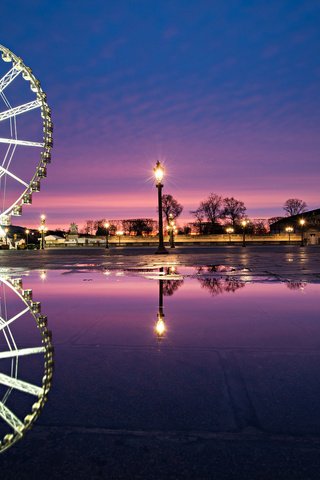 Обои вода, колесо обозрения, город, париж, франция, place de la concorde, fontaine des fleuves, water, ferris wheel, the city, paris, france разрешение 2048x1367 Загрузить