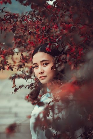 Обои девушка, ветки, взгляд, модель, волосы, лицо, азиатка, bxtong chan, girl, branches, look, model, hair, face, asian разрешение 2000x1334 Загрузить