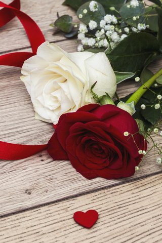 Обои цветы, розы, любовь, сердечки, романтик, валентинка, flowers, roses, love, hearts, romantic, valentine разрешение 2112x1188 Загрузить