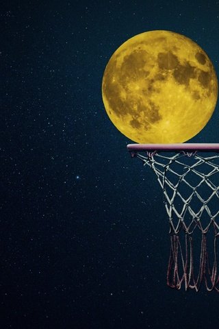 Обои ночь, луна, баскетбол, баскетбольное кольцо, баскетбольная корзина, night, the moon, basketball, basketball hoop разрешение 4096x2314 Загрузить