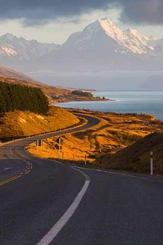 Обои дорога, горы, лес, новая зеландия, road, mountains, forest, new zealand разрешение 2048x1366 Загрузить