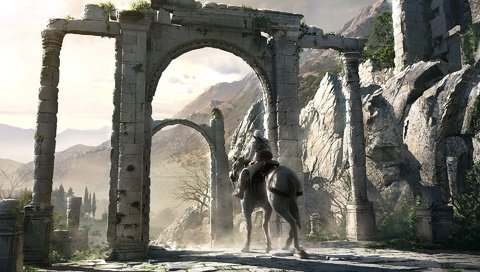 Обои assassins creed, всадник, ворота, руины, rider, gate, ruins разрешение 1920x1200 Загрузить