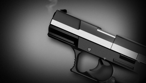Обои оружие, пистолет, черно-белая, weapons, gun, black and white разрешение 1920x1200 Загрузить
