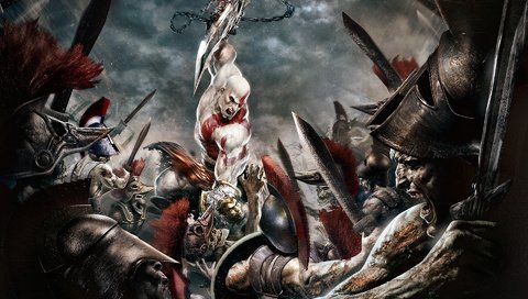 Обои кратос, gof of war, атакует, kratos, attacks разрешение 1920x1200 Загрузить