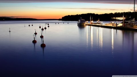 Обои вечер, море, яхта, пристань, катер, the evening, sea, yacht, marina, boat разрешение 1920x1080 Загрузить