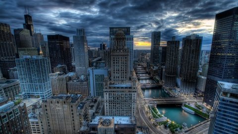 Обои небо, небоскребы, пасмурно, чикаго, the sky, skyscrapers, overcast, chicago разрешение 4305x2865 Загрузить