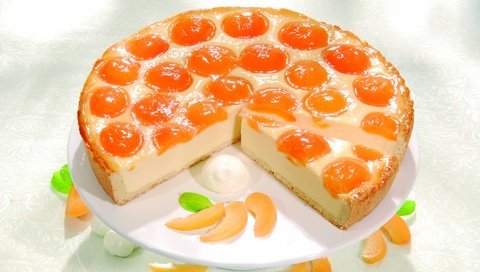 Обои выпечка, торт, пирог, чизкейк абрикосовый, cakes, cake, pie, cheesecake apricot разрешение 1920x1200 Загрузить