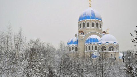 Обои храм, купола, православие, temple, dome, orthodoxy разрешение 1920x1080 Загрузить